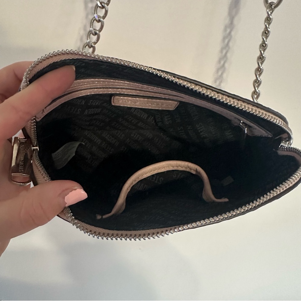 Light Pink Steve Madden Cross Body Satchel Purse - Picture 3 of 8
